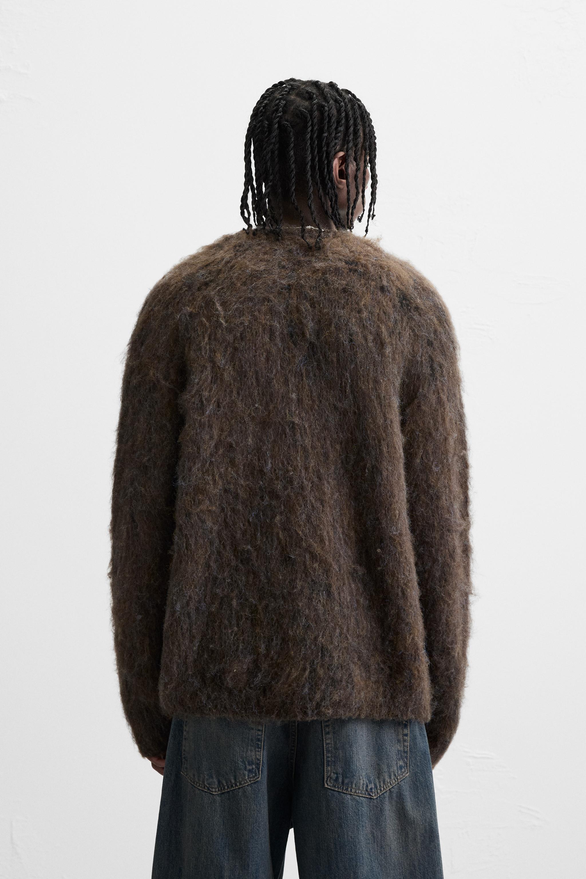 FAUX FUR TEXTURED SWEATER - Brown | ZARA United States FAUX FUR TEXTURED SWEATER - Brown | ZARA United States