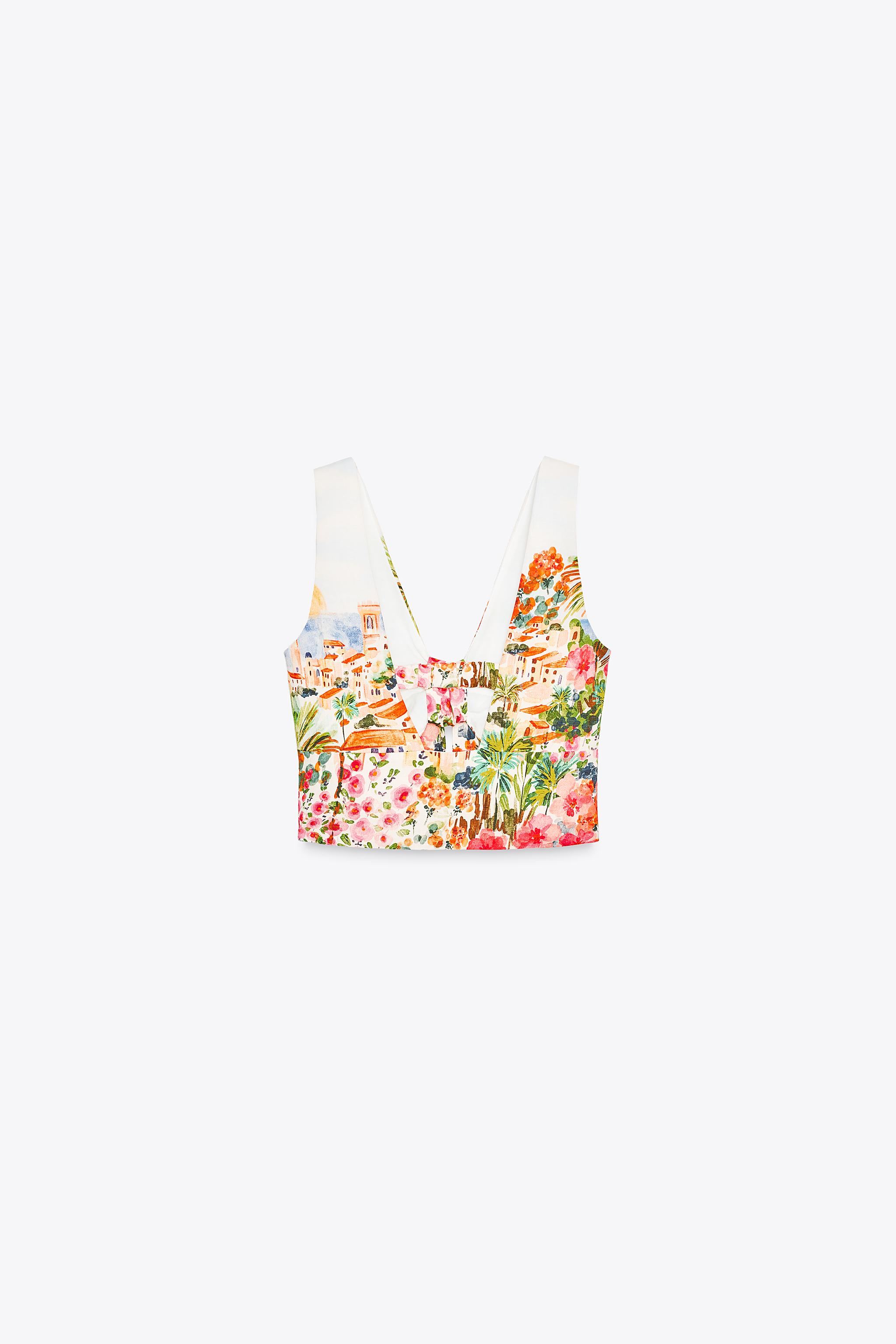 PRINTED KNOT TOP - Multicolored | ZARA United States
