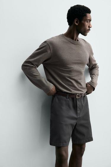 REGULAR FIT CHINO BERMUDA SHORTS - Blue grey by Zara - Image 5