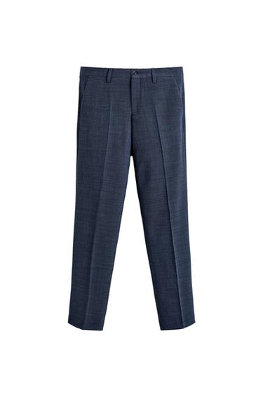 Zara TEXTURED SUIT PANTS - Blue / Indigo