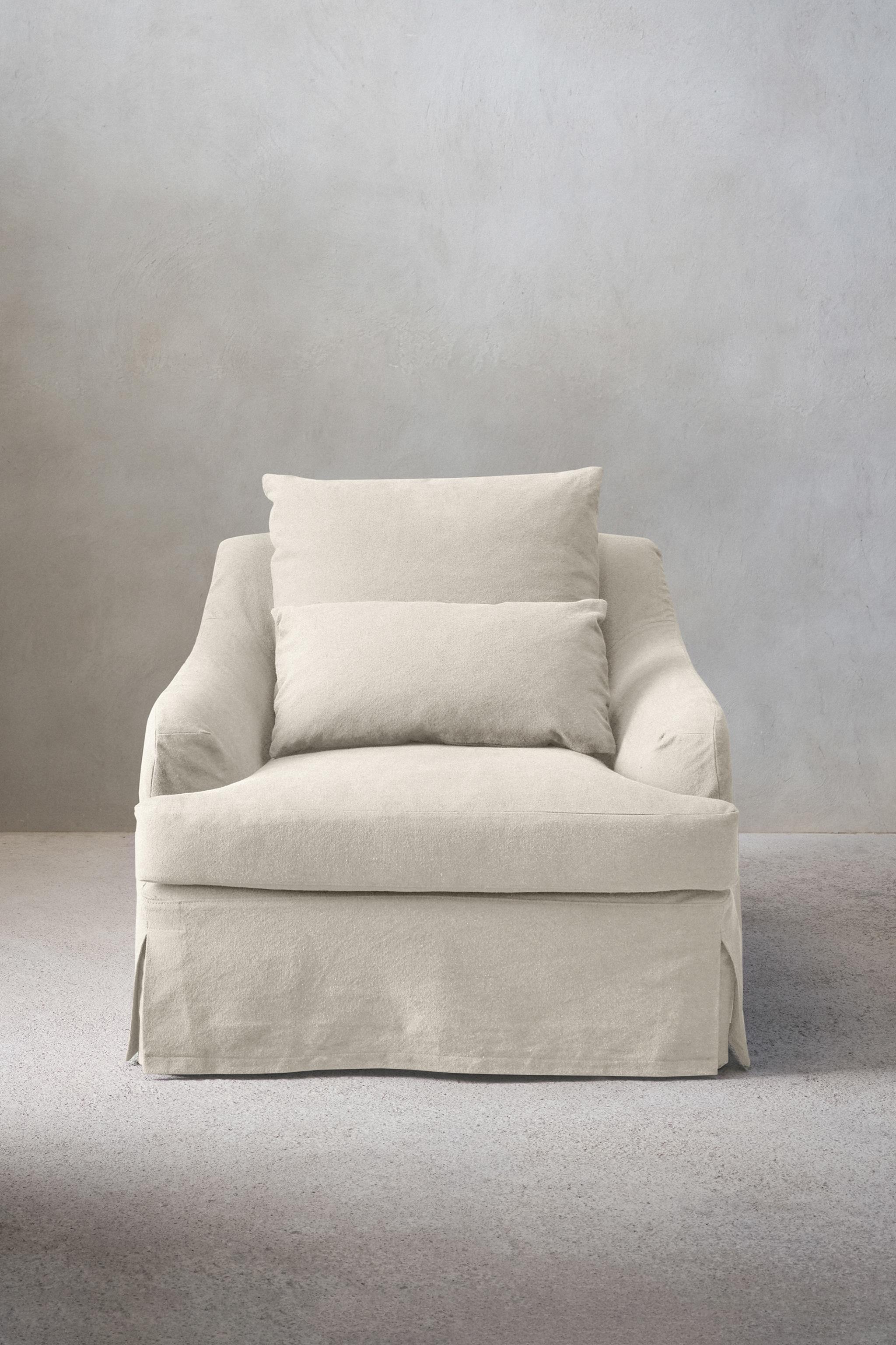 ARMCHAIR 01 LINEN COVER — Light beige
