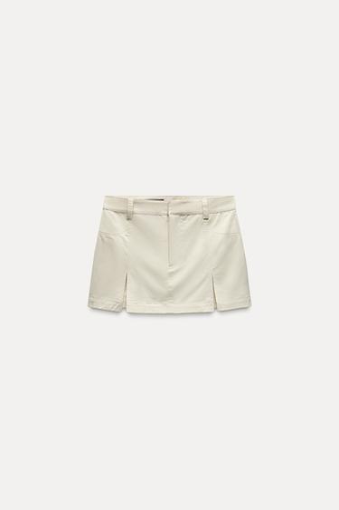 MINI SKORT WITH VENTS - Ecru by Zara