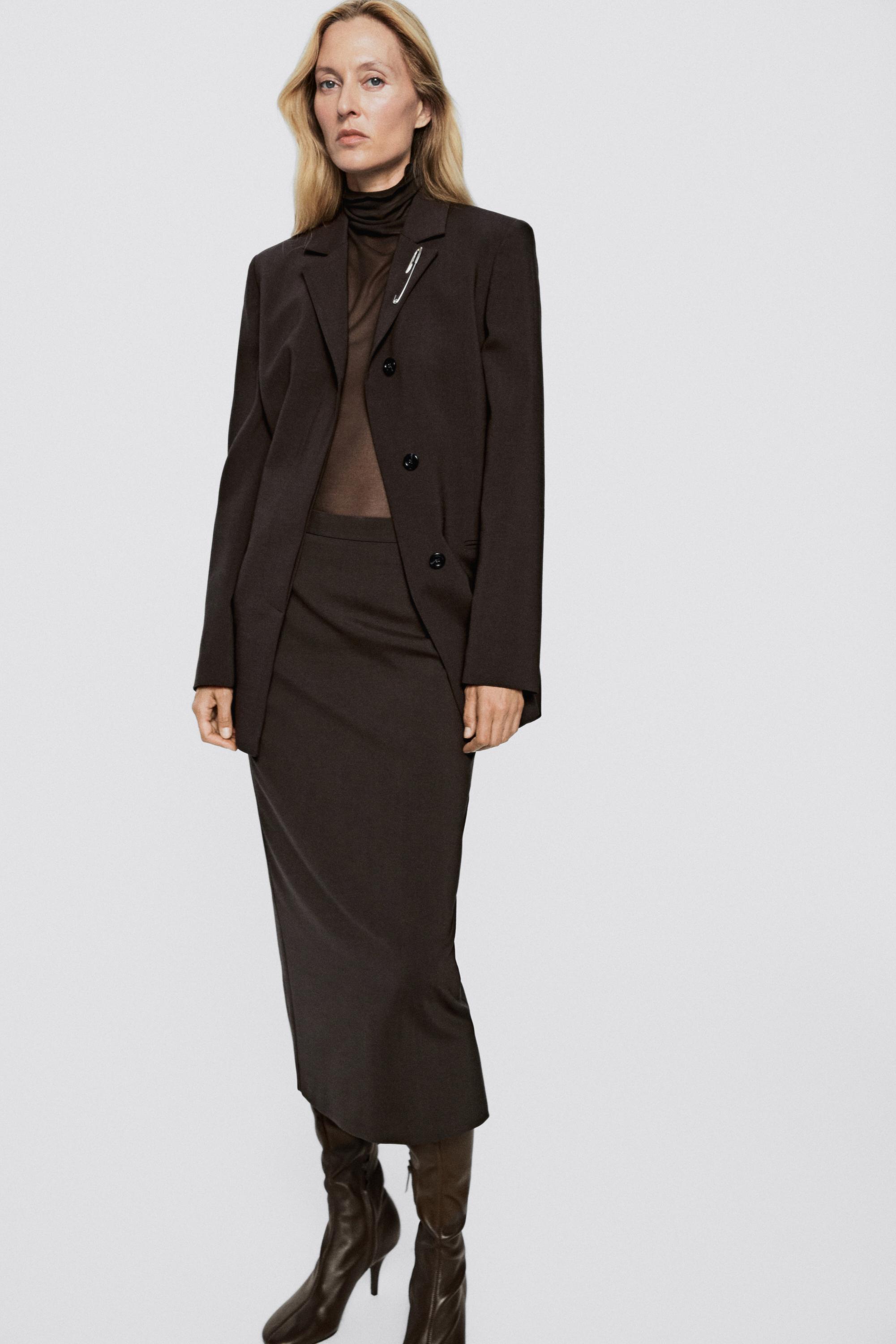 Wool blend stretch midi skirt - LIMITED EDITION