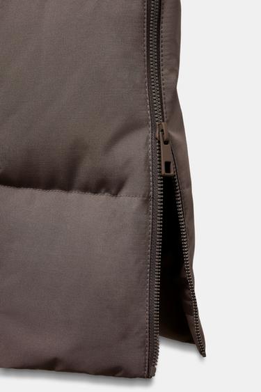 LANGER WASSERABWEISENDER UND WINDDICHTER DAUNENPARKA MIT KAPUZE - Nerzfarben von Zara