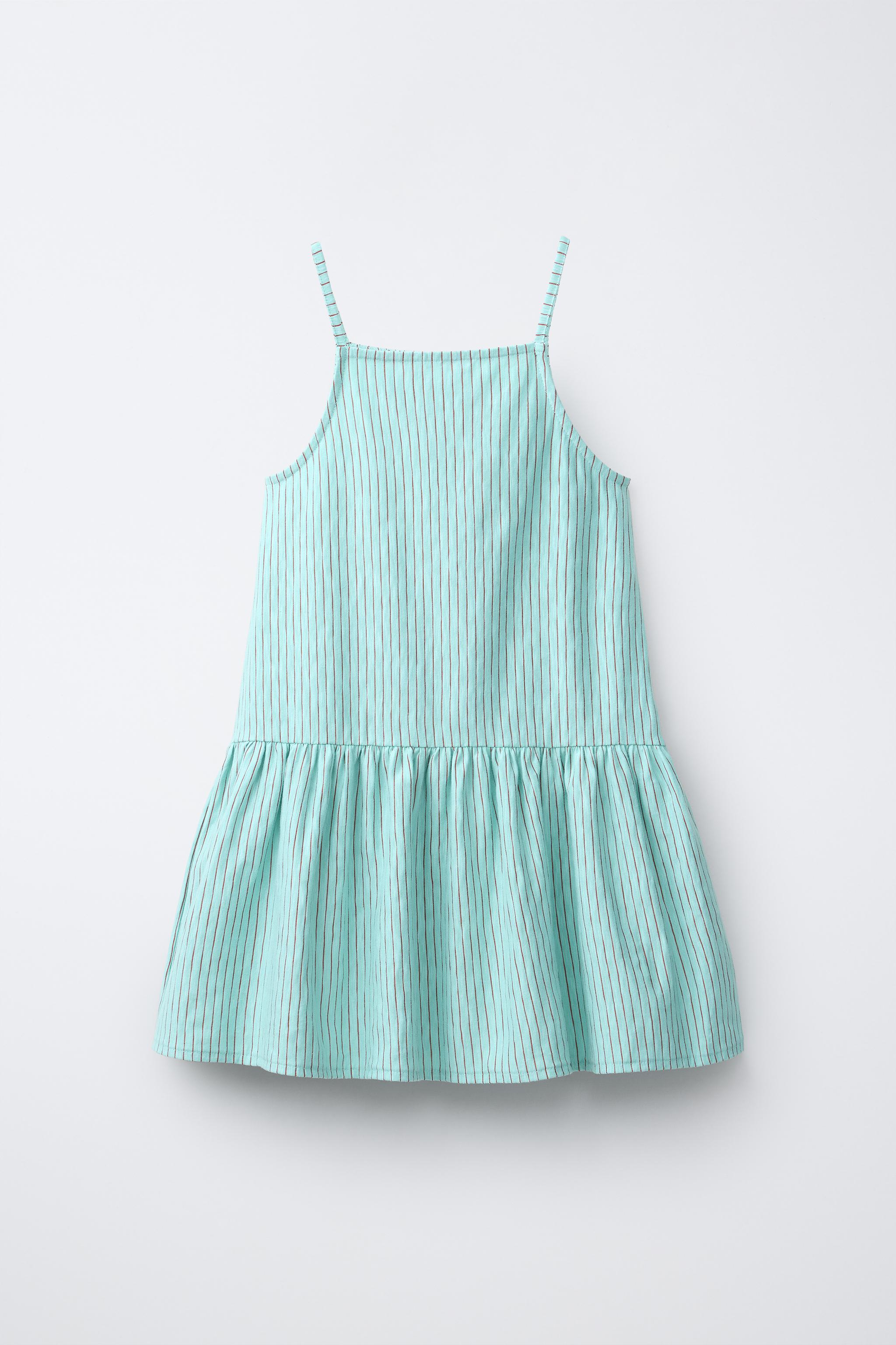 STRIPED PRINT DRESS — Sea green
