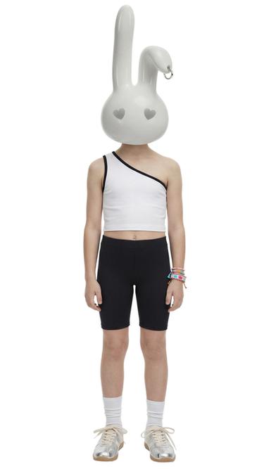 ASYMMETRIC CONTRAST TRIM TOP - White by Zara - Image 0