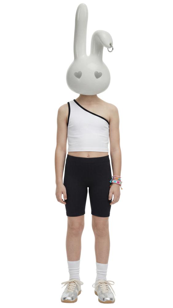 Zara ASYMMETRIC CONTRAST TRIM TOP - White - Image 0