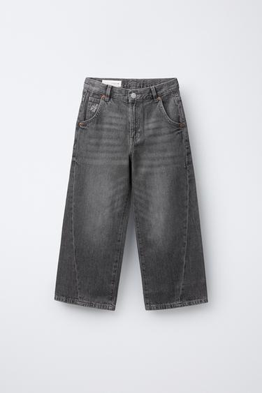 SEAM DETAIL WIDE-LEG JEANS - Mid-grey by Zara