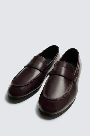 MOCASSINS EN CUIR À MASQUE SEMELLE VIBRAM® AARON LEVINE X ZARA - Marron de Zara - Image 4