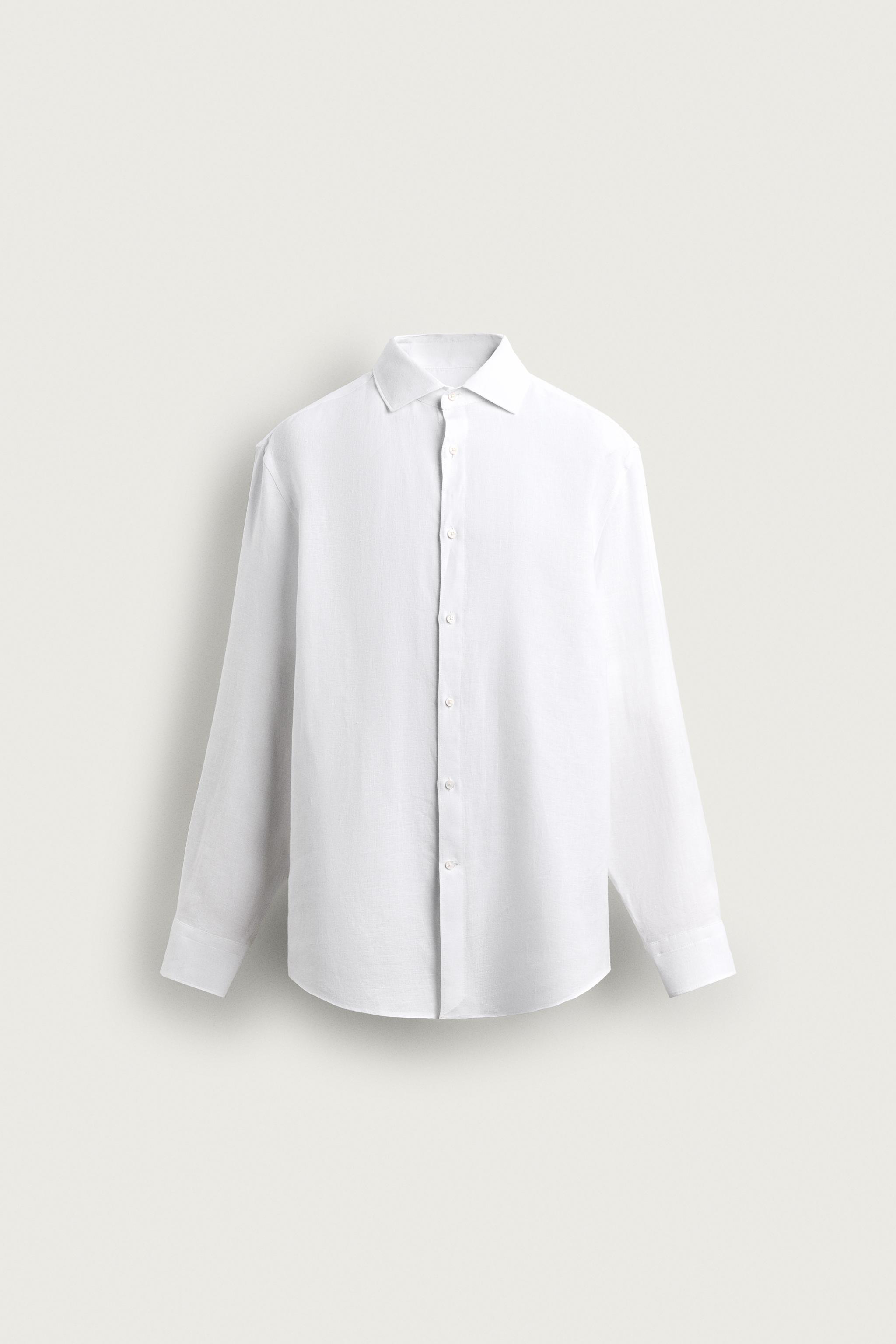100% LINEN REGULAR FIT SHIRT — White
