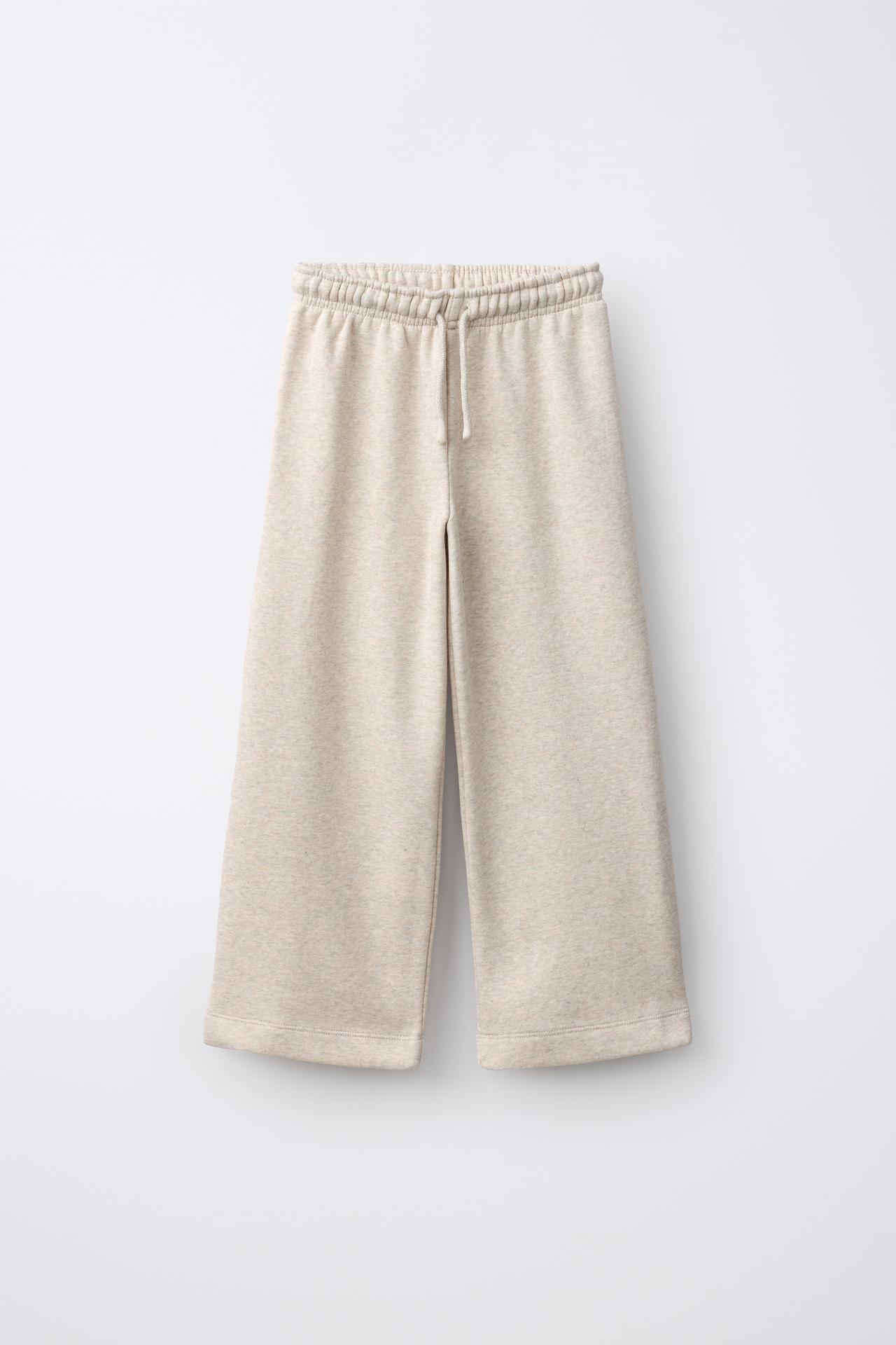 WIDE LEG JOGGING PANTS — Sand / Marl