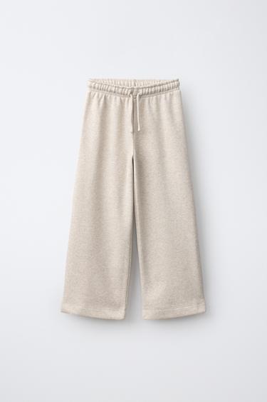 WIDE LEG JOGGING PANTS — Sand / Marl 1