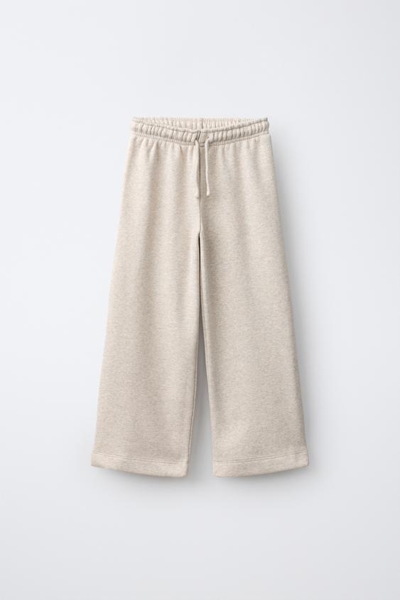 PANTALÓN JOGGING WIDE LEG - Arena / Vigoré de Zara - Imagen 0