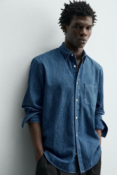 SELVEDGE DENIM SHIRT - Blue by Zara - Image 6