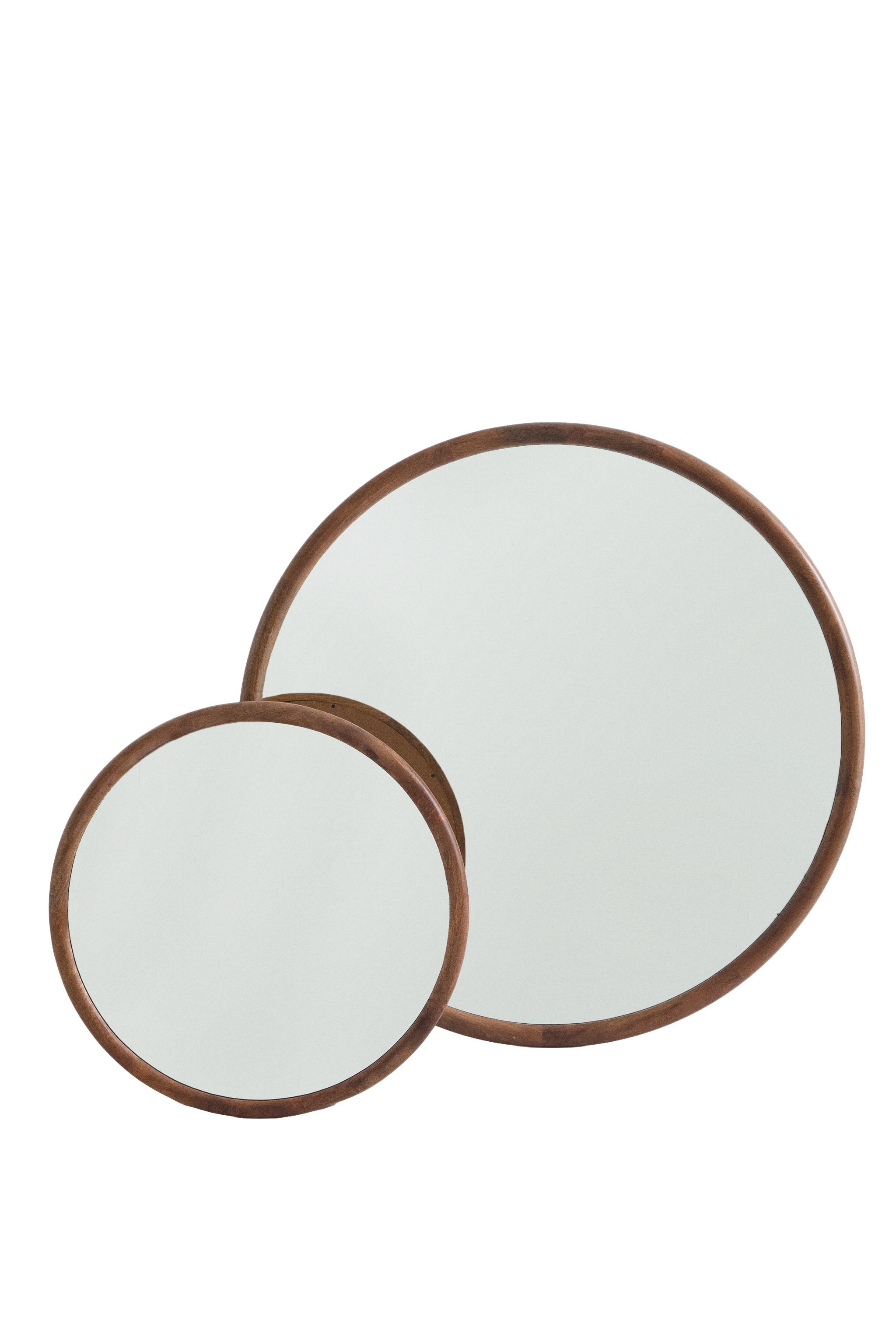 ROUND WOODEN MIRRORED - Brown | ZARA United States