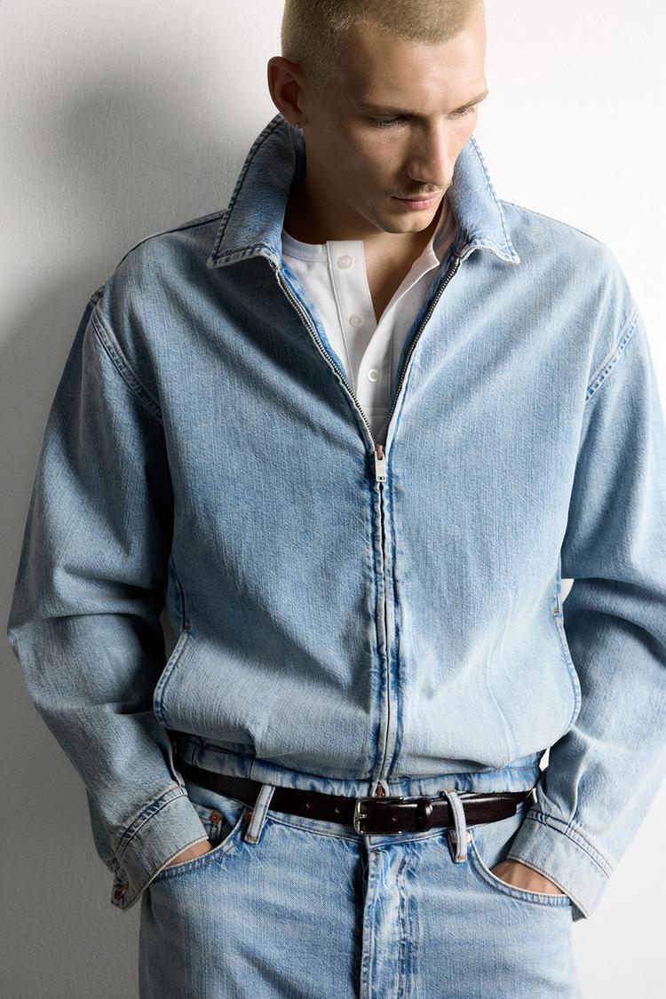 Chaqueta vaquera lavada con cremallera 5