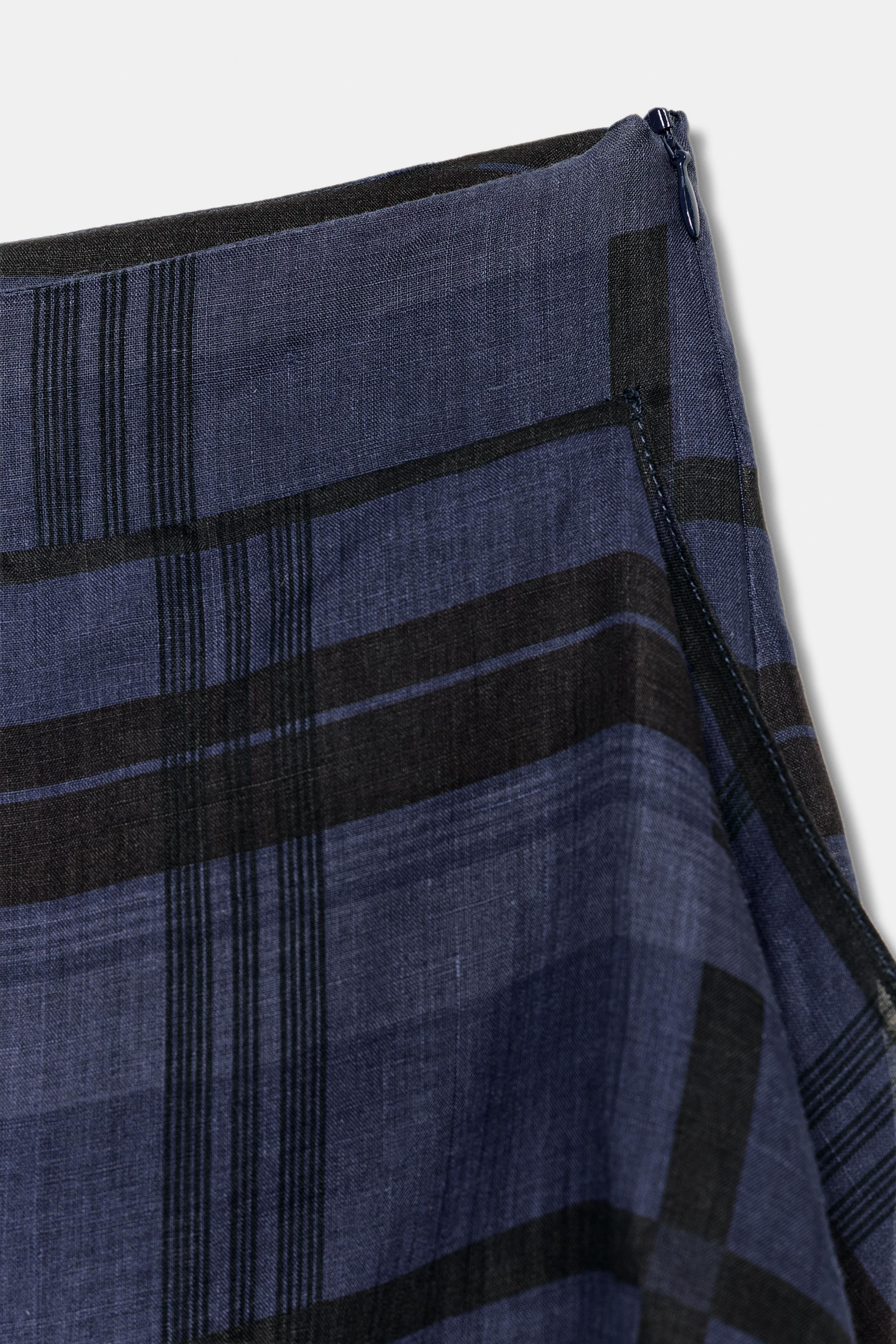 RAMIE PLAID MIDI SKIRT ZW COLLECTION