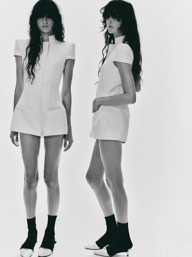 SHOULDER PAD PLAYSUIT - Oyster-white by Zara