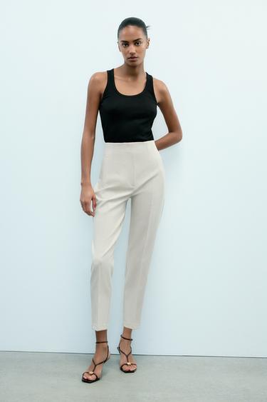 HIGH-WAIST TROUSERS - Oyster-white by Zara - Image 0