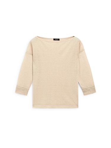 T-shirt léger en laine et lin mélangés - Beige chiné de Zara