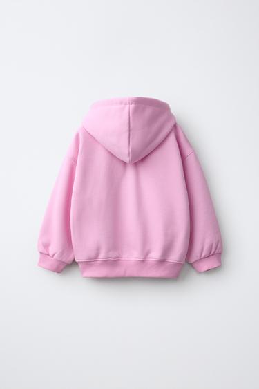 EMBROIDERED HOODIE ZIP-UP — Pink 2