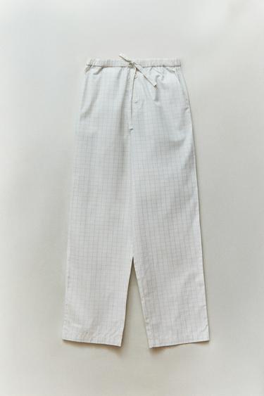 CHECK TROUSERS - Oyster-white by Zara - Image 5