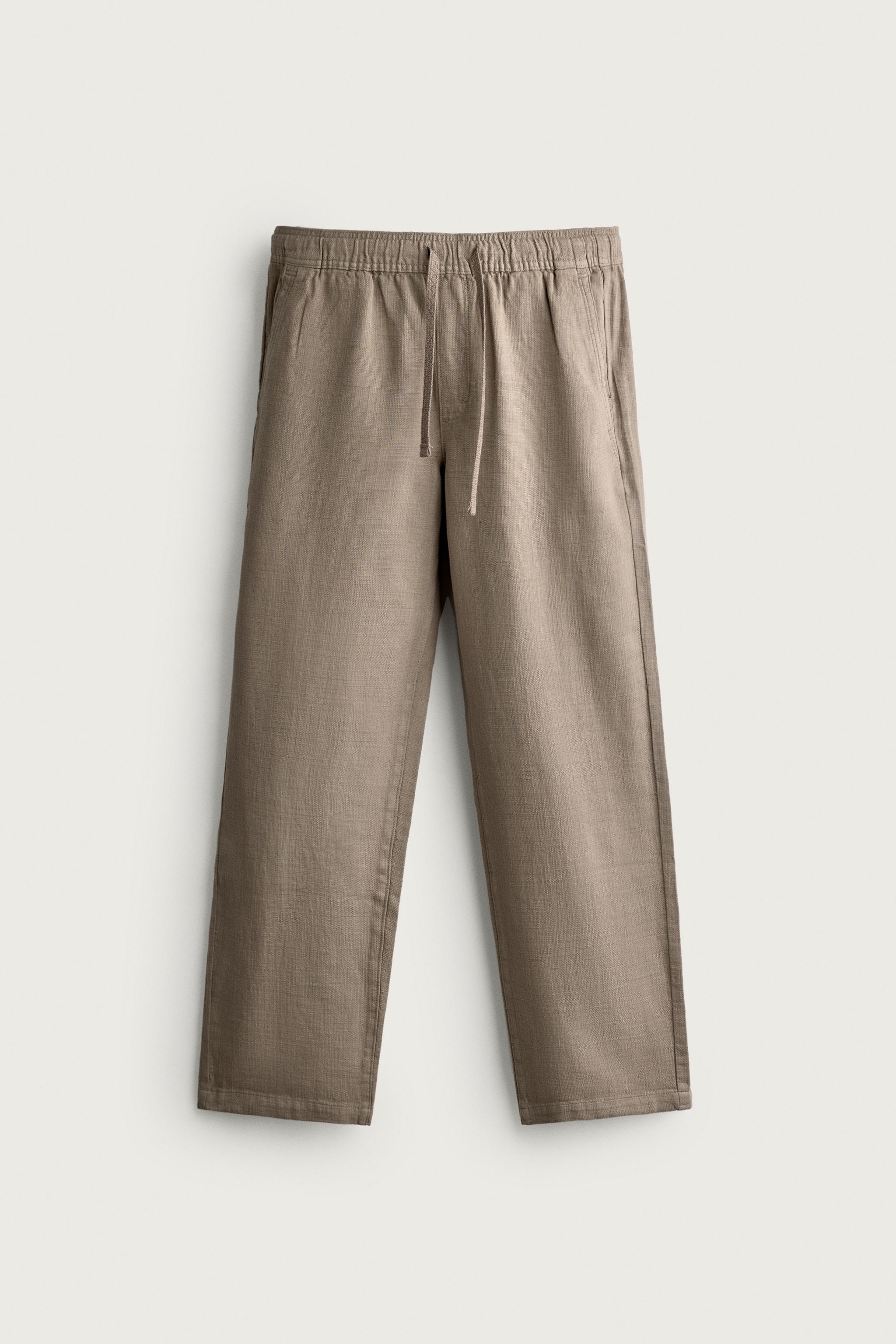 STRUCTURED RELAXED FIT PANTS — Mink
