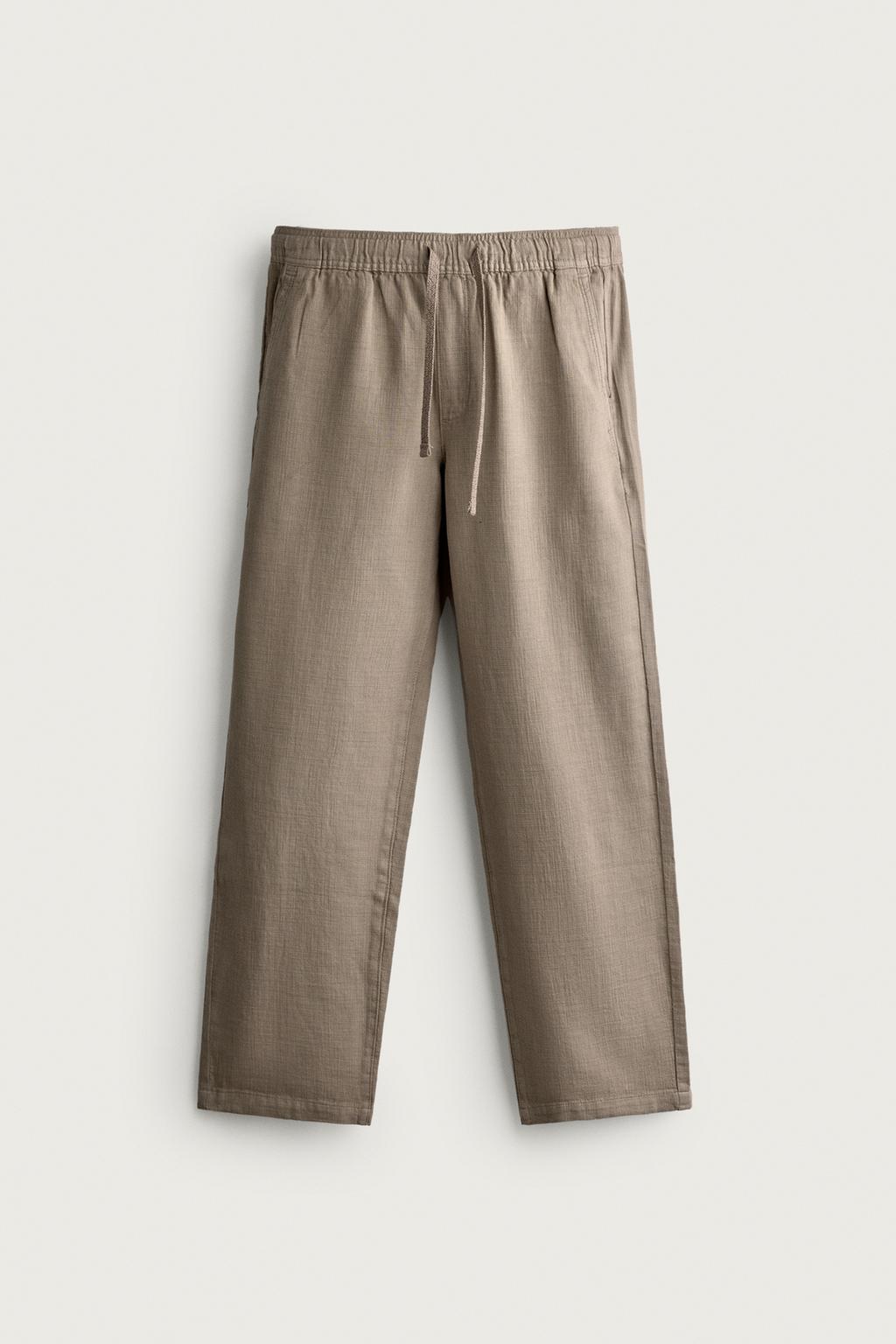 Relaxed Fit Textured Pants — Men's