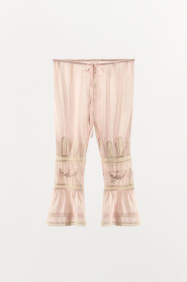 SAROUEL TROUSERS WITH LACE TIES - Pink by Zara - Image 2