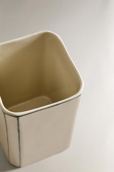 OCTAGONAL TOOTHBRUSH HOLDER - Green / Ecru by Zara - Image 2