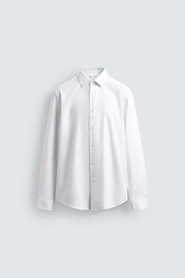 SLIM FIT TEXTURED SHIRT - White by Zara - Image 0
