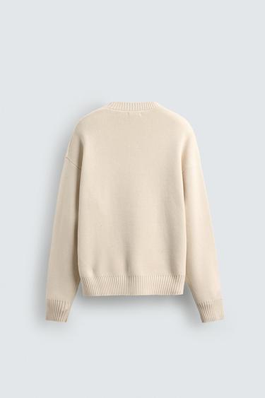COTTON TEXTURE SWEATER - Ecru by Zara - Image 7
