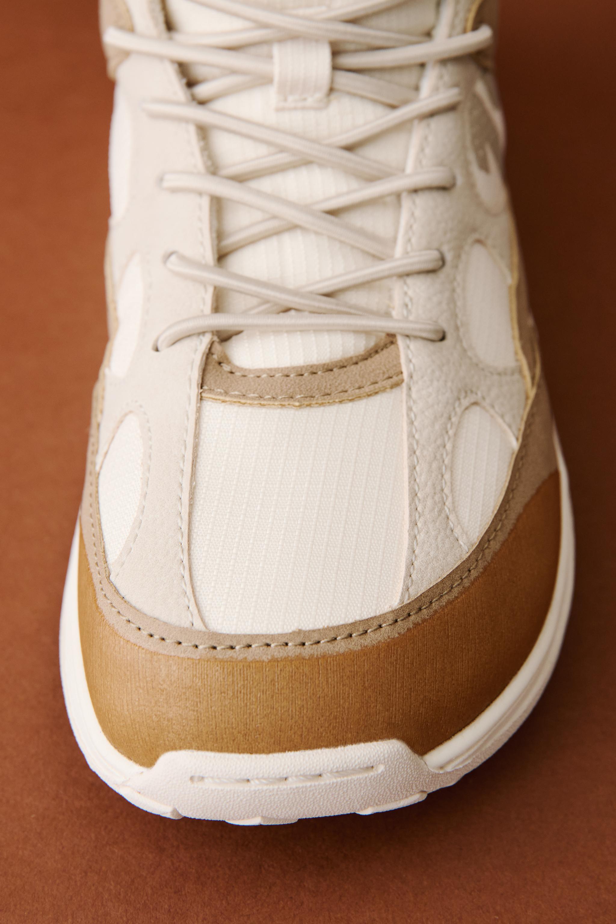 CONTRAST HIGH-TOP SNEAKERS