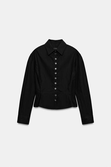 CAMISA PEPLUM BOTONES ZW COLLECTION - Negro de Zara