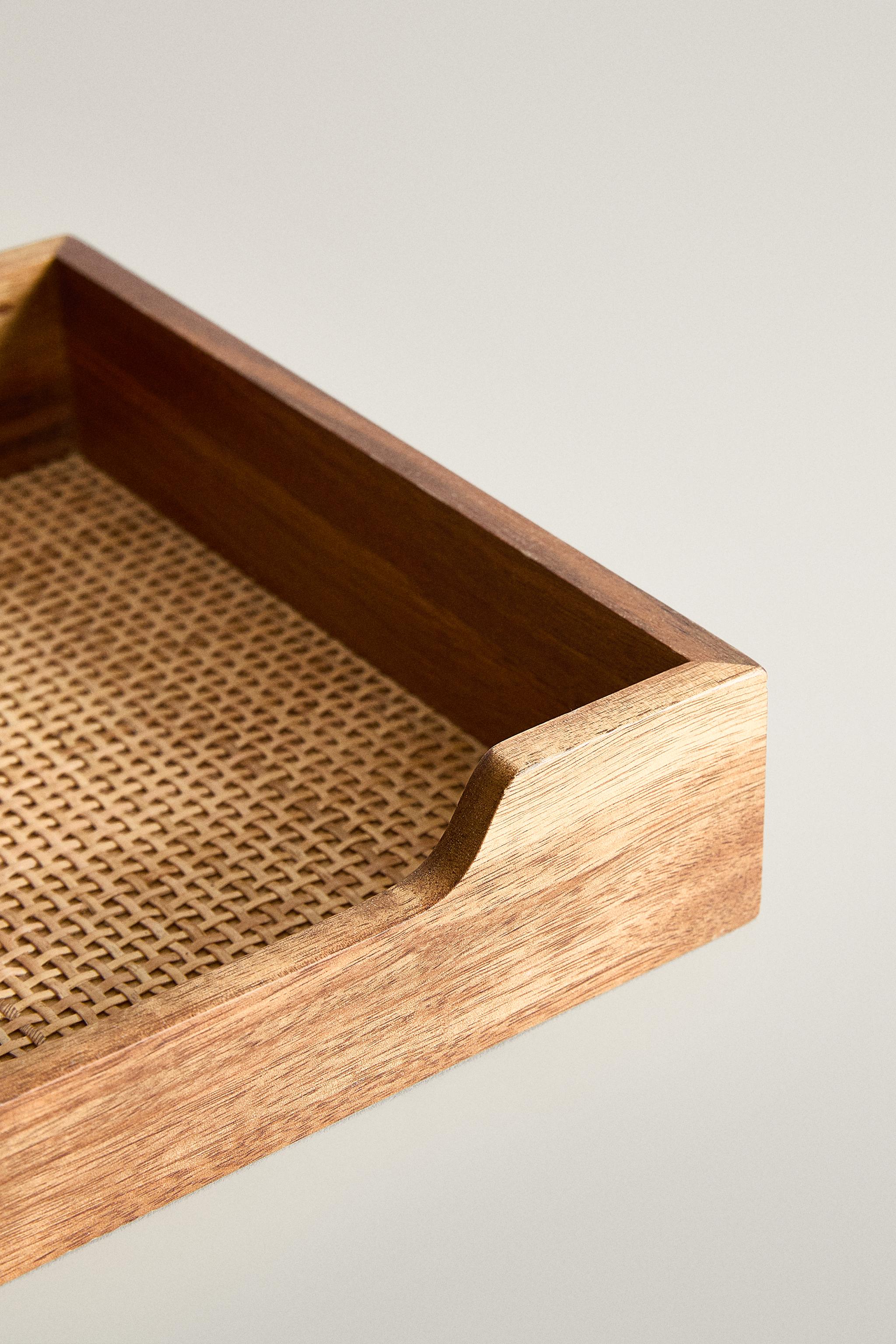 PORTE-SERVIETTES BOIS ET ROTIN
