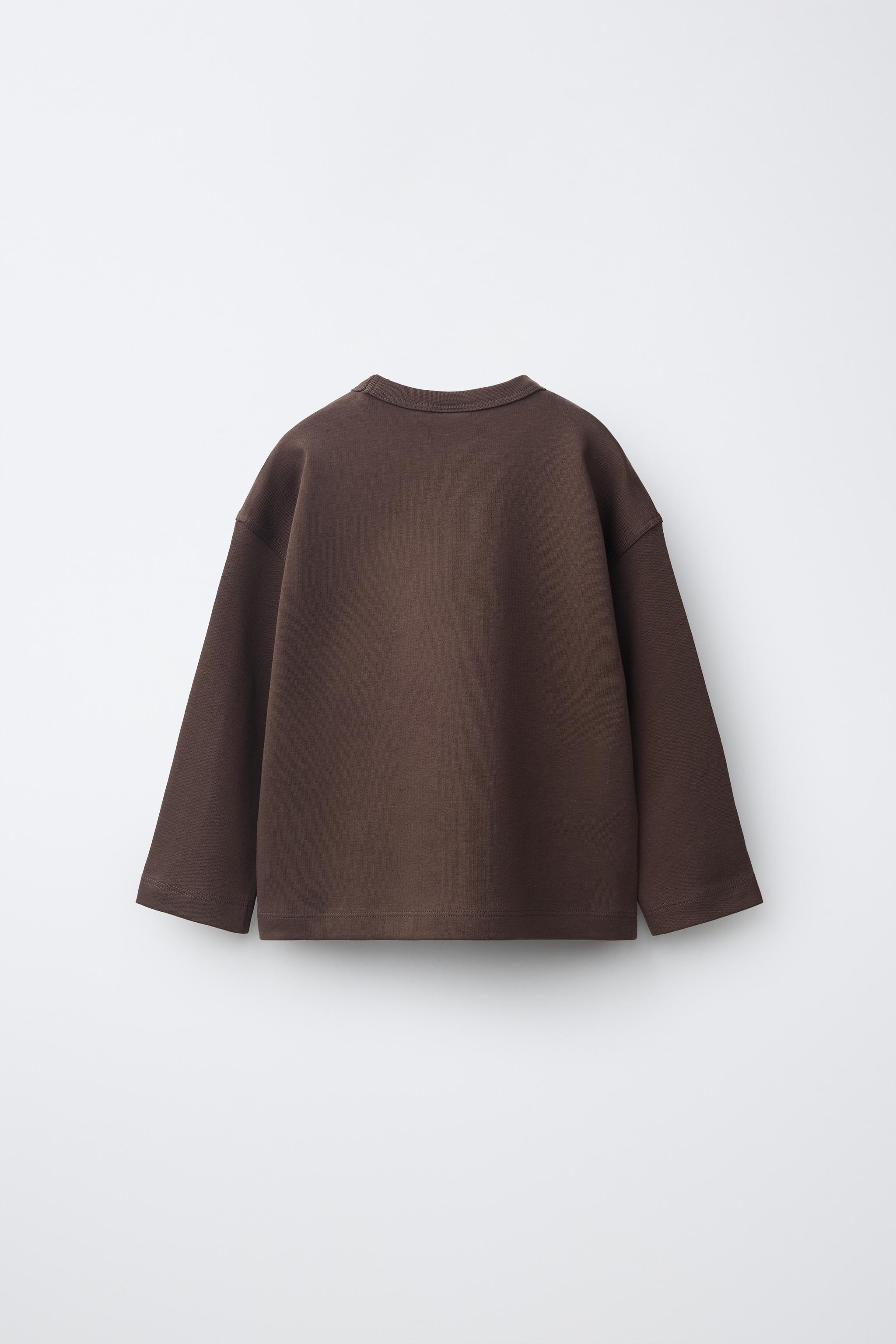 PLAIN INTERLOCK T-SHIRT — Brown
