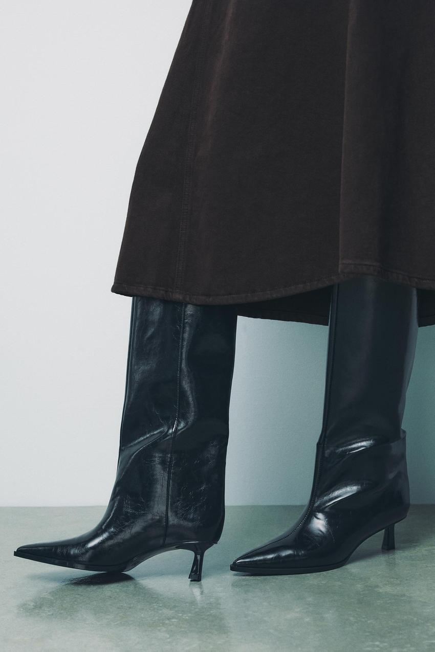 キトゥンヒールブーツ - ブラック | ZARA Japan / 日本