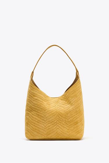 BOLSO TRENZADO SERRAJE - Amarillo de Zara
