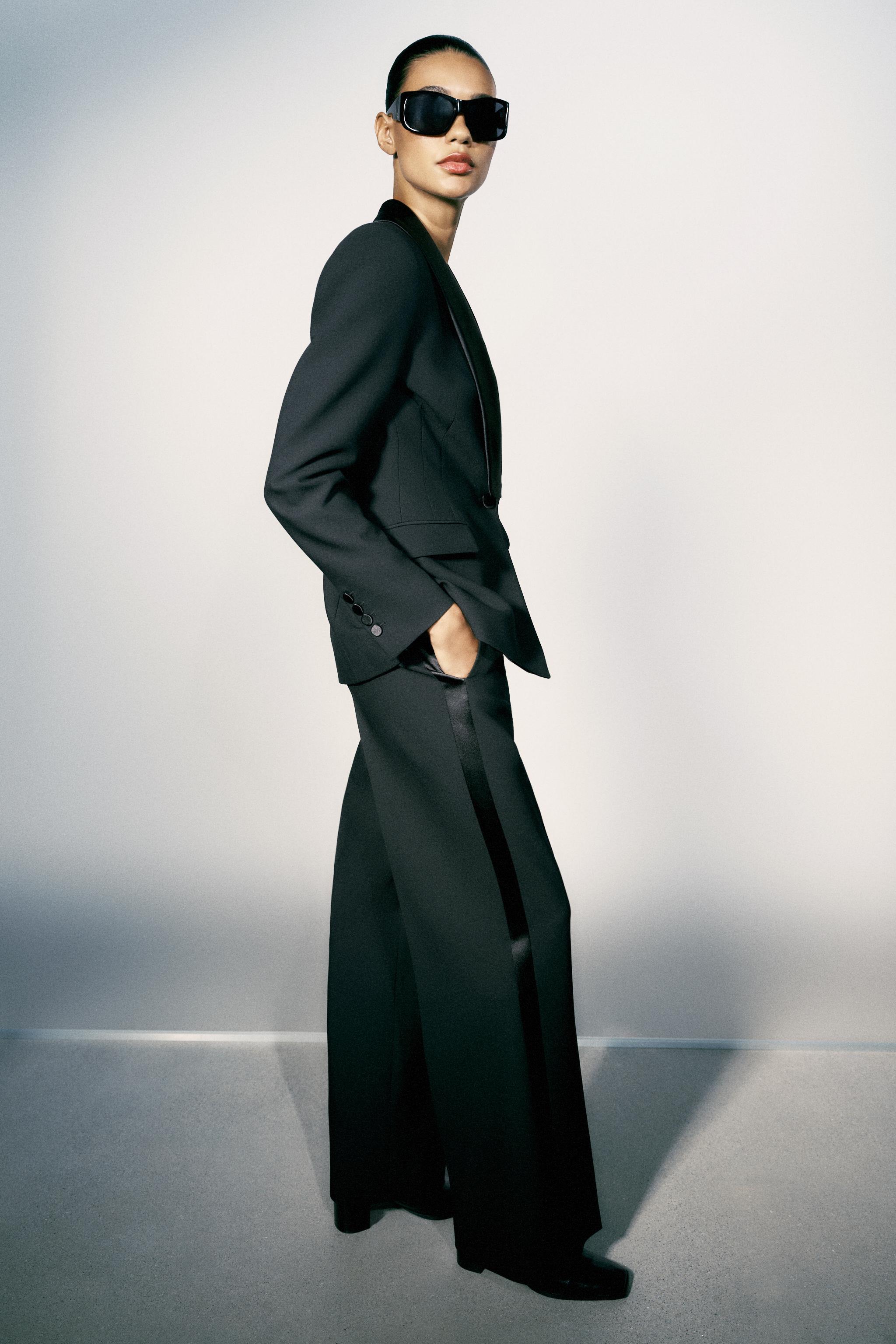 SATIN LAPEL BLAZER