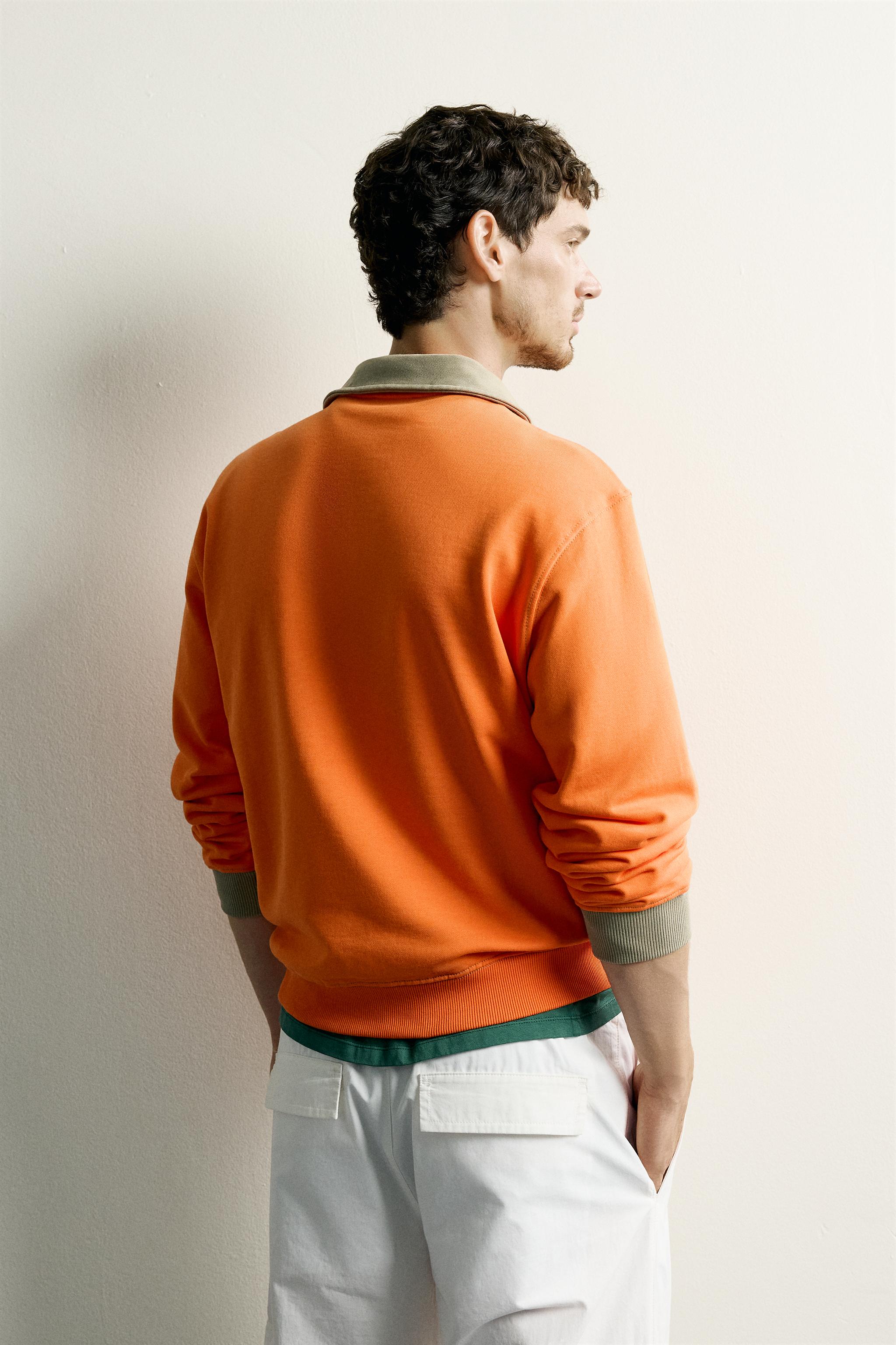 Zara YAZILI KONTRAST FERMUARLI SWEATSHIRT görsel 3
