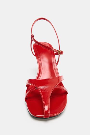 LIMITED EDITION LEATHER STRAPPY SANDALS - Red by Zara - Image 5