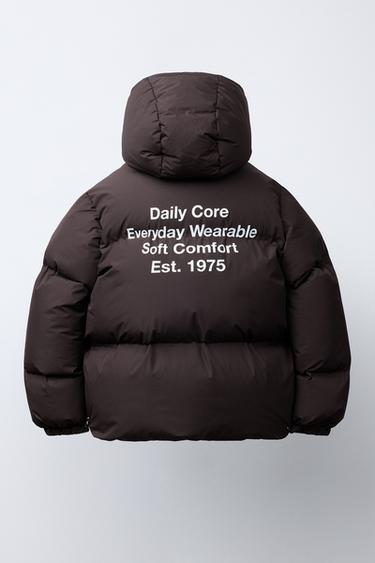 PALLTO ME MBUSHJE WATERPROOF - Bordo e hapur nga Zara