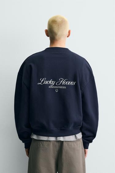 SWEAT COL ROND IMPRIMÉ CHEVAL - Bleu marine de Zara - Image 2