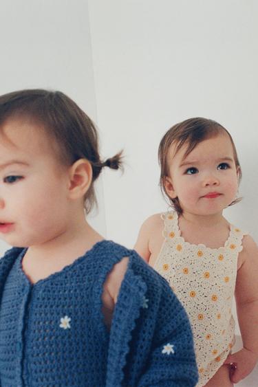 КОМБИНЕЗОН РОМАШКИ КРЮЧКОМ ГЛАДКИЙ — ЭКРЮ от Zara