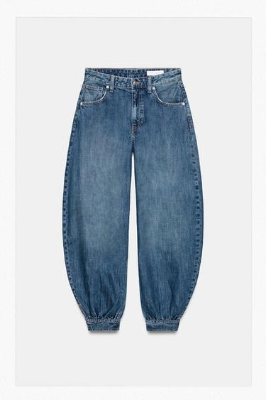 JEANS TRF BALLON TRABILLA TIRO MEDIO - Azul de Zara