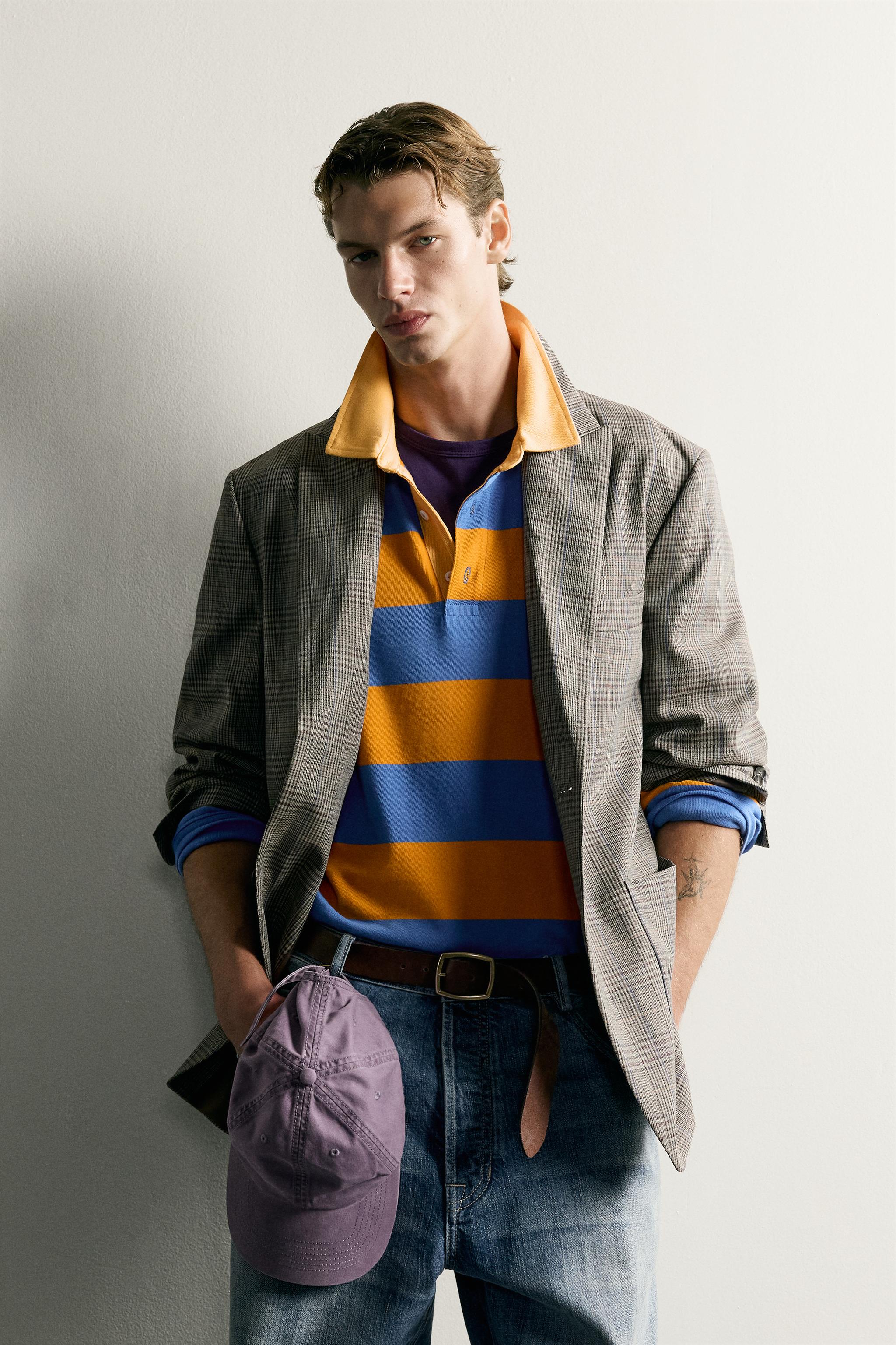 100% WOOL RELAXED FIT PLAID BLAZER