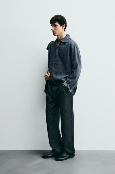 WASHED DENIM OVERSHIRT - Blue by Zara - Image 3
