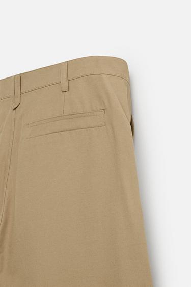 PLEATED WIDE-LEG TROUSERS - camel by Zara - Image 8