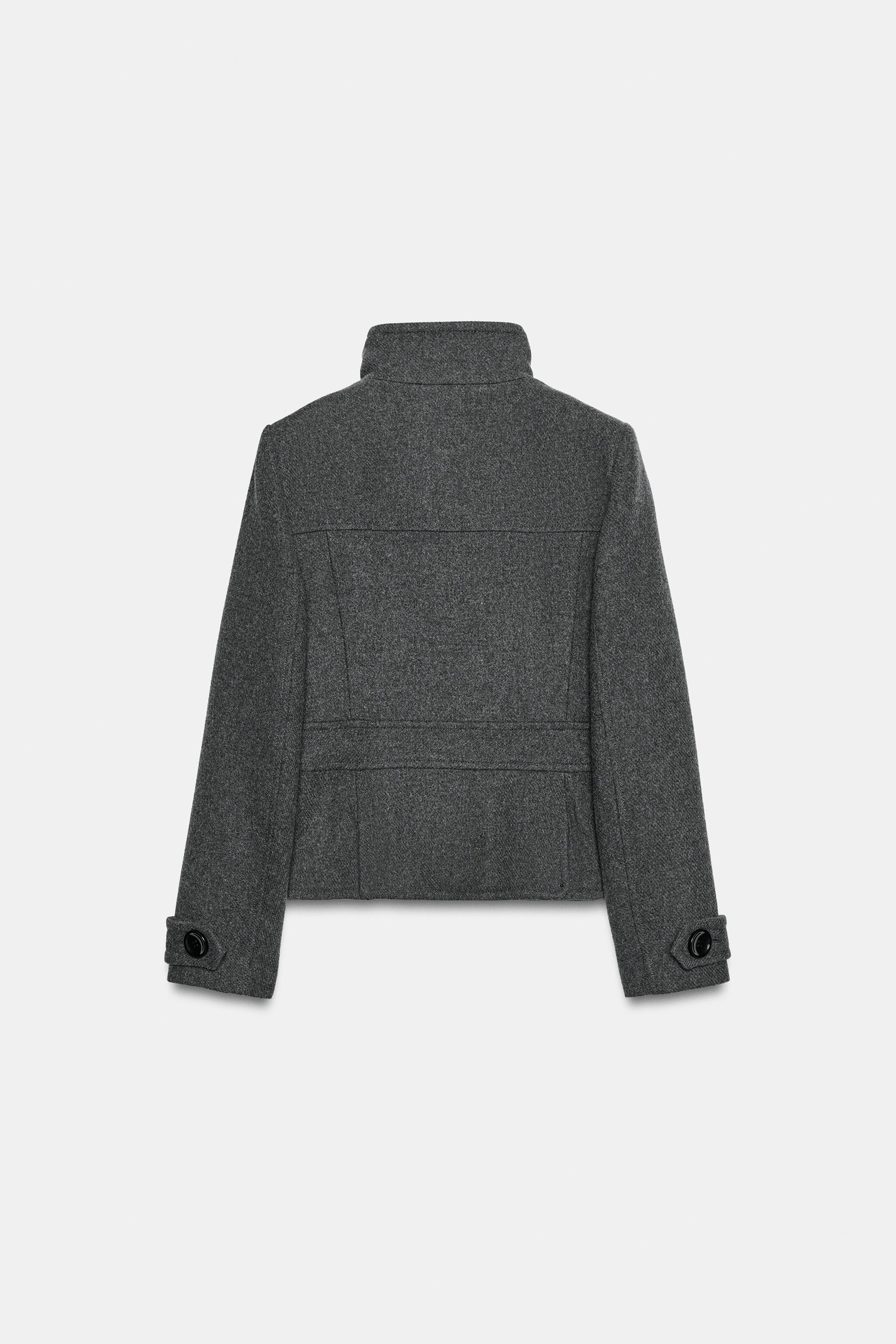 STAND COLLAR WOOL COAT
