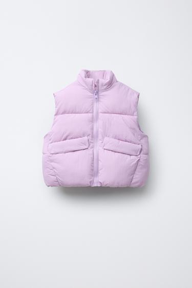 WATER-REPELLENT GILET WITH POCKETS - Mauve by Zara
